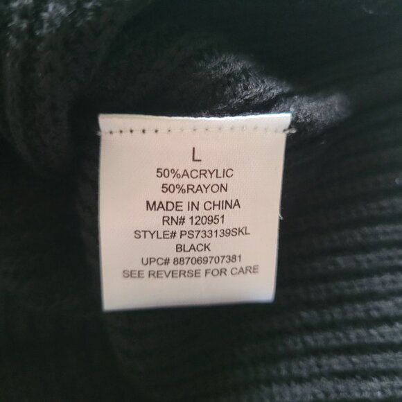 Pink Republic Lightweight Knitted Black Sweater Tank Cross Back Size Large - Picture 8 of 9